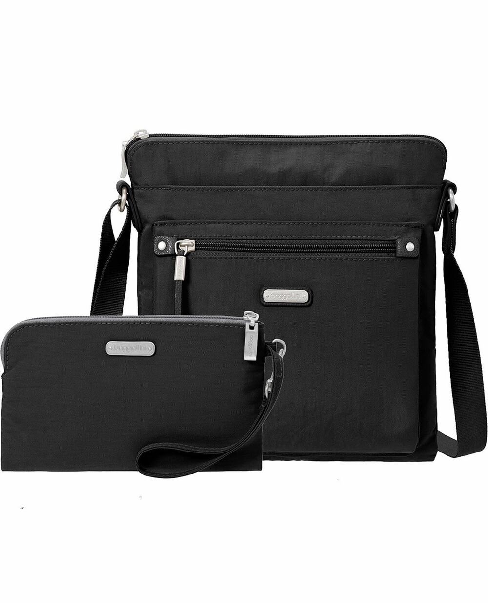 BAGGALLINI ON THE GO BAG w/RFID Wristlet OGB138B0090 BLACK MSRP $95 NWT
